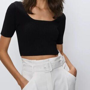 Babaton Sculpt Knit Squareneck Top in Dewberry
